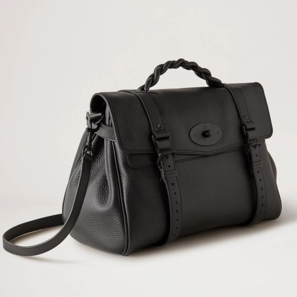 Mulberry 'Oversized Alexa' in Black Heavy Grain Leather Bag - MSRP $1795 - BNWT - Picture 2 of 7